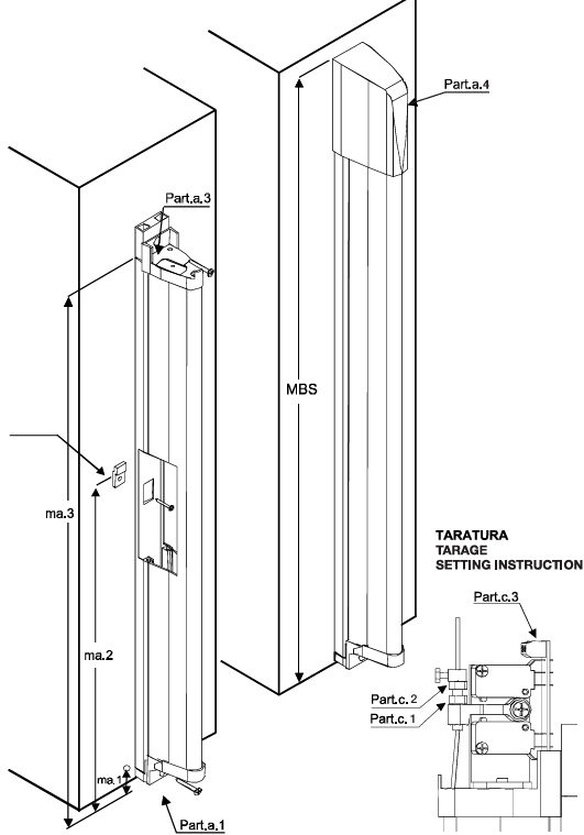 Barre palpeuse mécanique à câble 3m (900KITCF3)