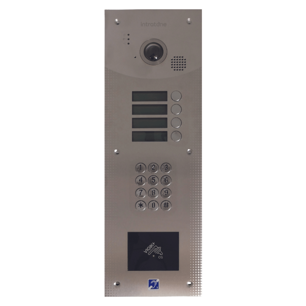 Platine 4 boutons encastré-Vigik/clavier-4GIP-audio prépayé 15ans (29-3007-PLUS)