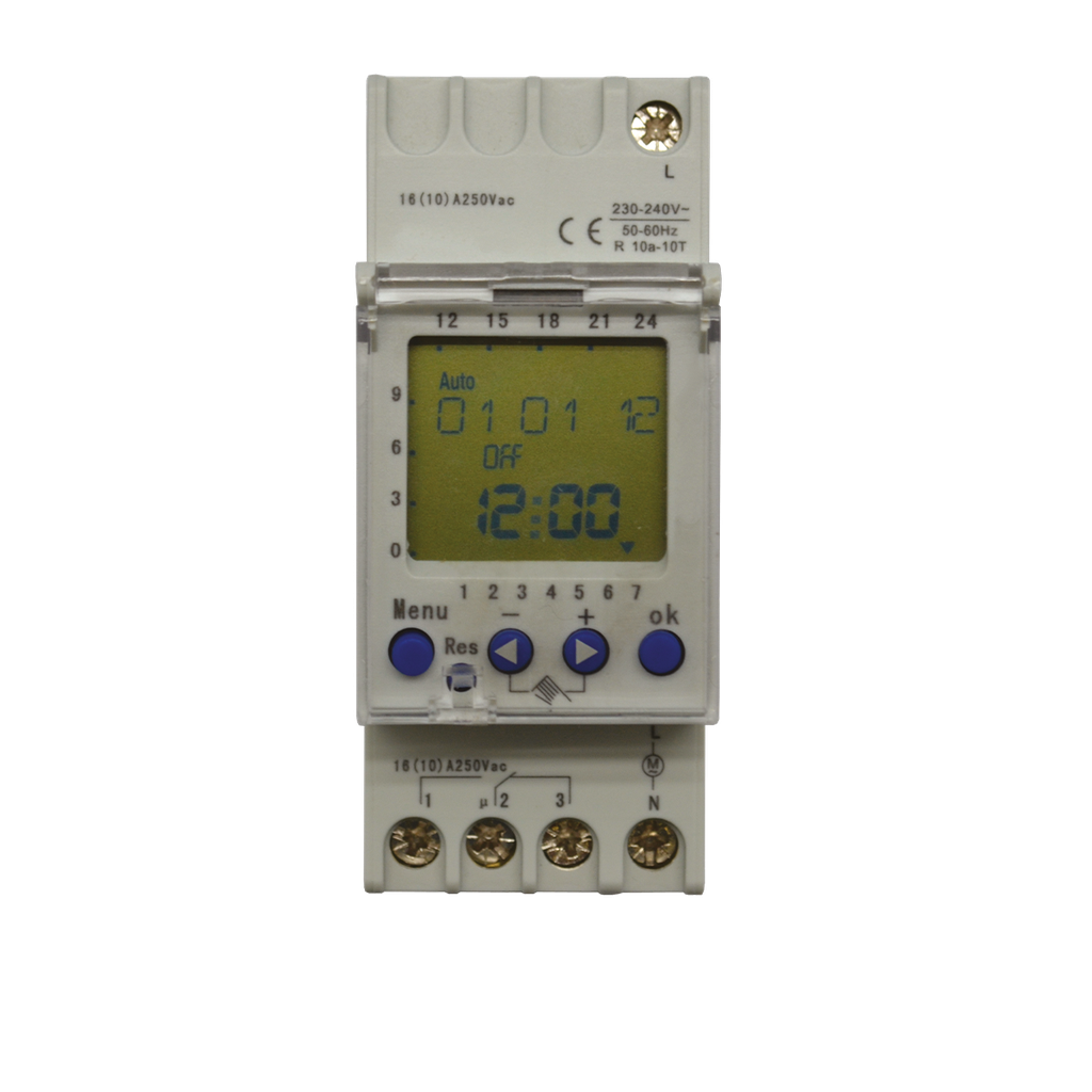 Horloge digitale hebdomadaire 230V AC - 1 contact (HORLOGE_1_CONTACTP)