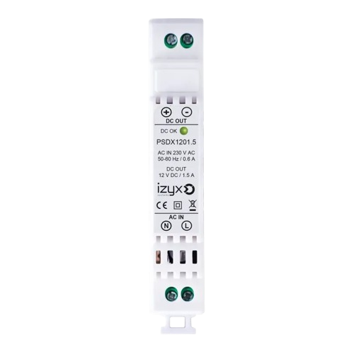 Alimentation rail DIN 1module 12Vdc/1.5A non secourue (PSDX1201.5P)