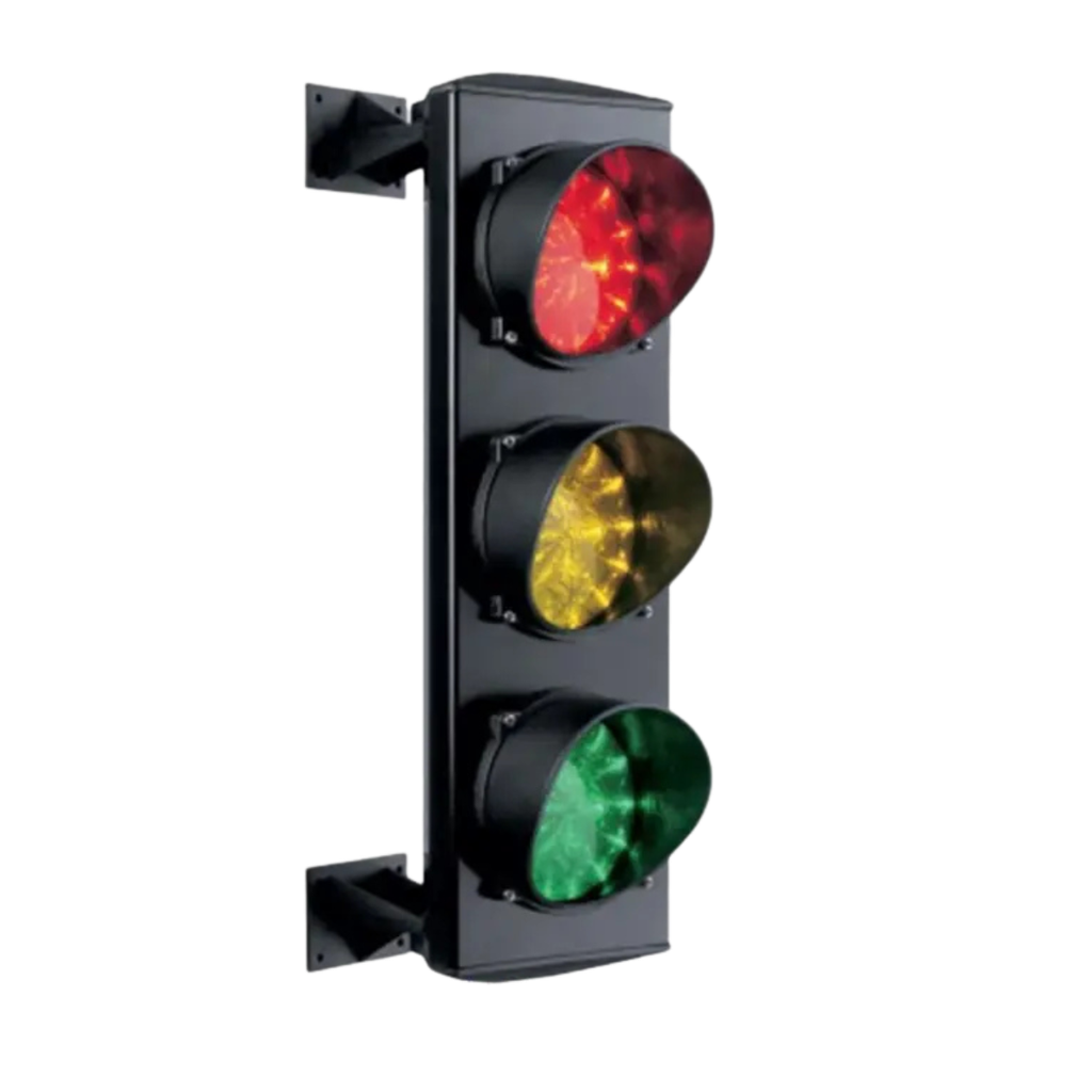 Feu tricolore rouge/jaune/vert LED- 24V (100 000h) - 180x290x590 (ASF25L3GRV)