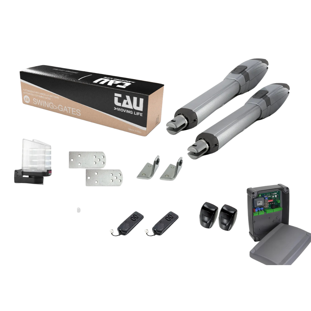 Kit 2 vérins 230V+centrale+2émetteurs+flash+cellules-2x3m max (KITARM2000)