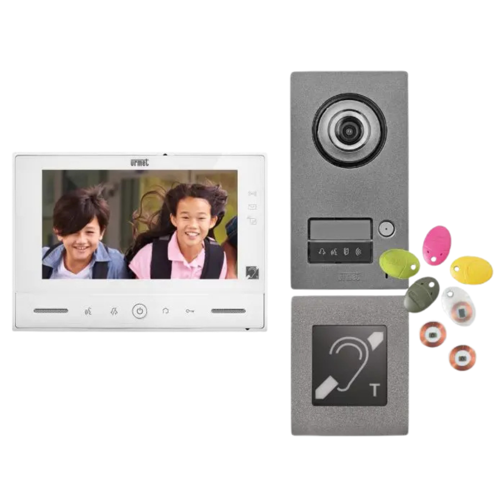 Kit portier vidéo Note 2 ERP - platine 1BP - moniteur 7" + boucle mag (1723/71ERP)