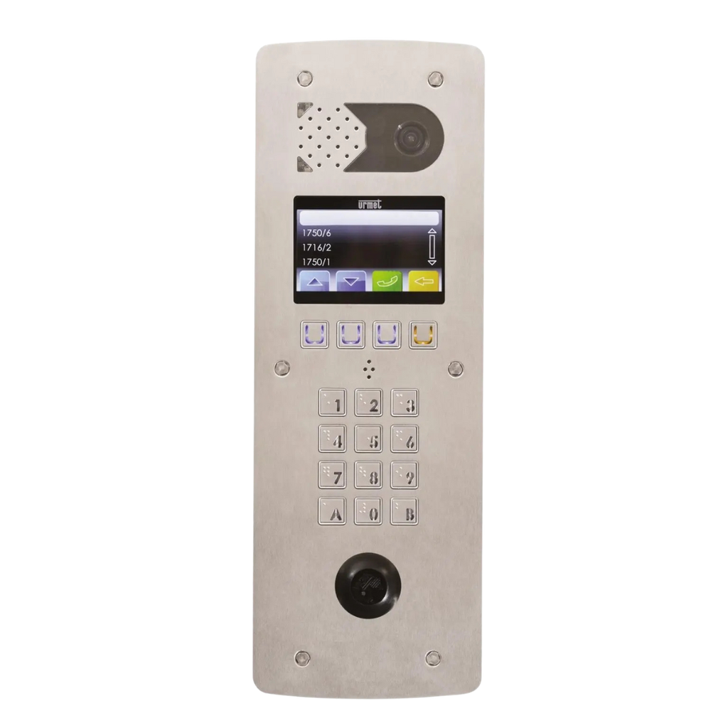 Platine vidéo à défilement 2Voice graphique perçage T25 - Inox (D83/IG)