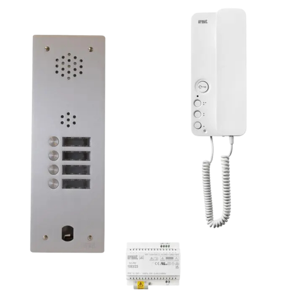 Kit Platine et poste audio, 1 rangée, 4 boutons, 2Voice programme (KA83/104)