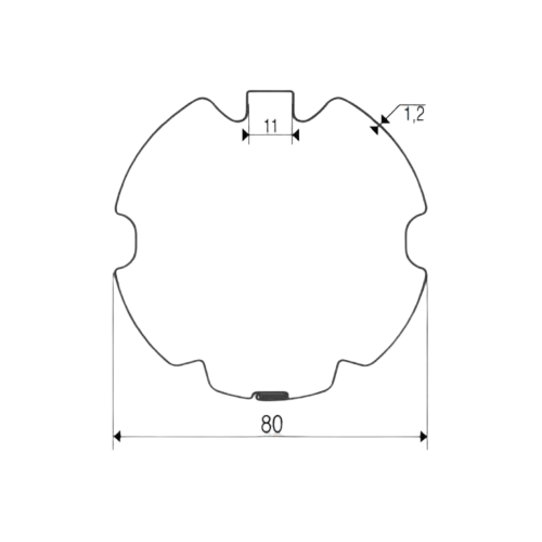 Adaptateur roue + couronne XQ5 - tube ZF80 (AXZF80)
