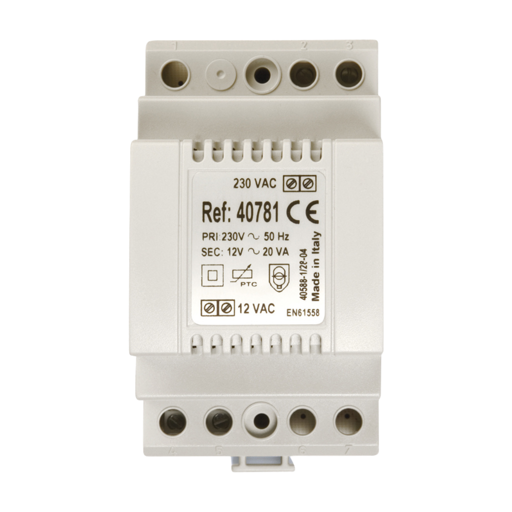 Transformateur  220V / 12Vac / 1,5A pour gâches (40781)