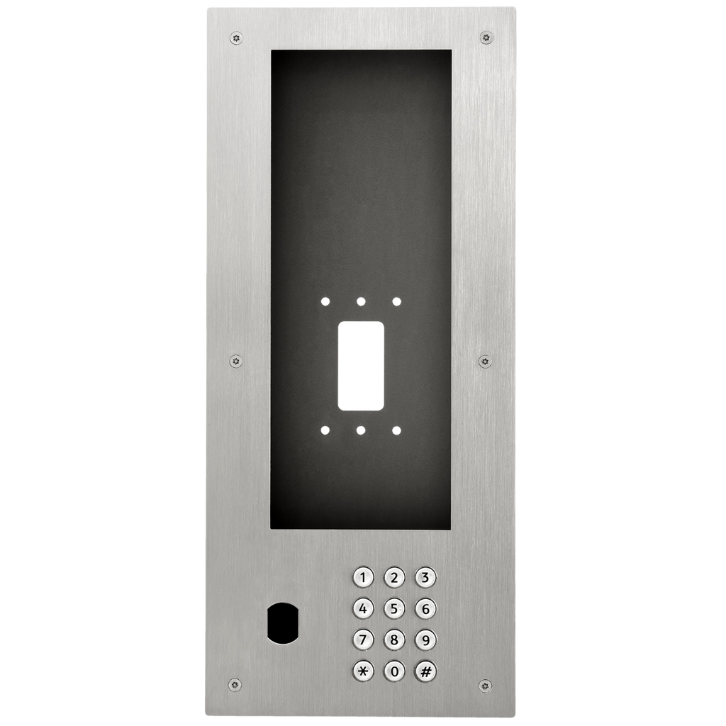 Façade en inox pour IXGDM710K avec clavier d'appel et perçage VIGIK (PIXGDM710KV)