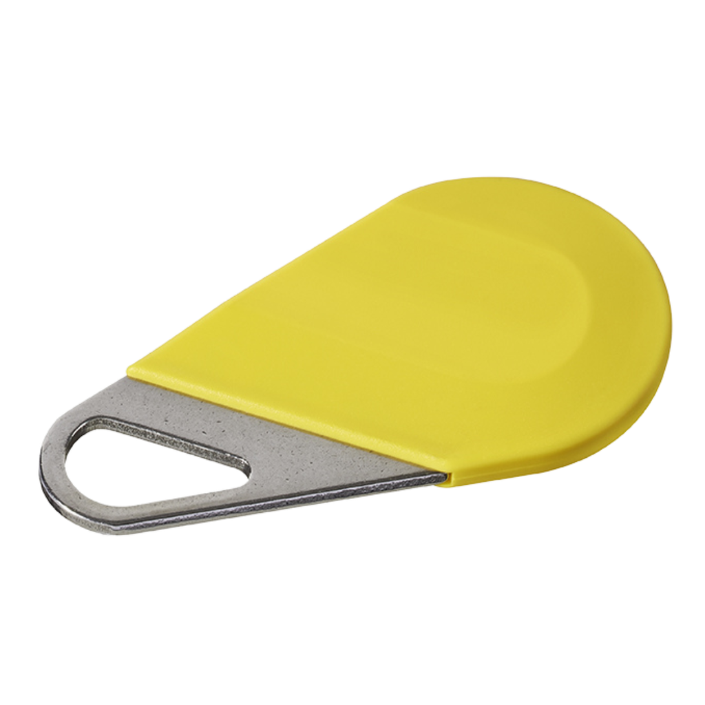 Badge HEXACT type porte clé jaune - 13,56Mhz - IP68 - IK8 (HECV2J)