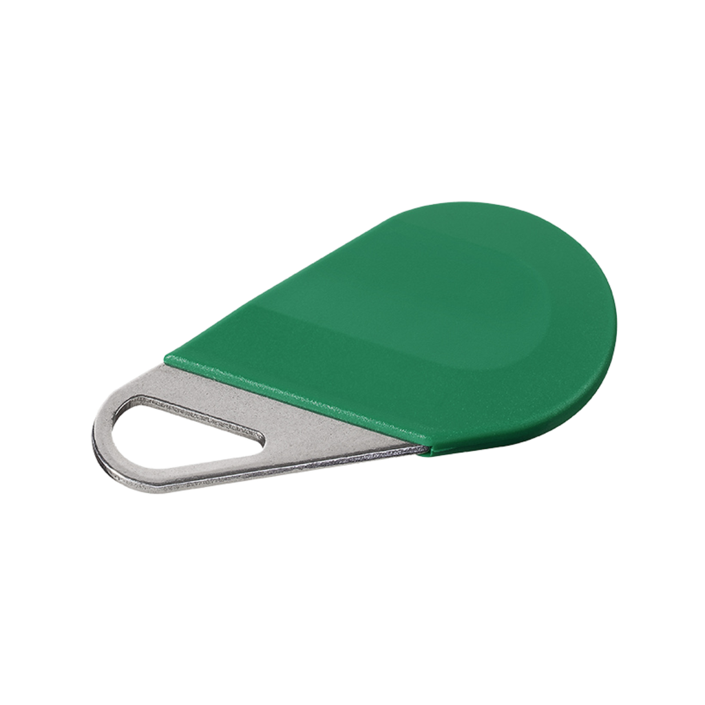 Badge HEXACT type porte clé vert - 13,56Mhz - IP68 - IK8 (HECV2V)