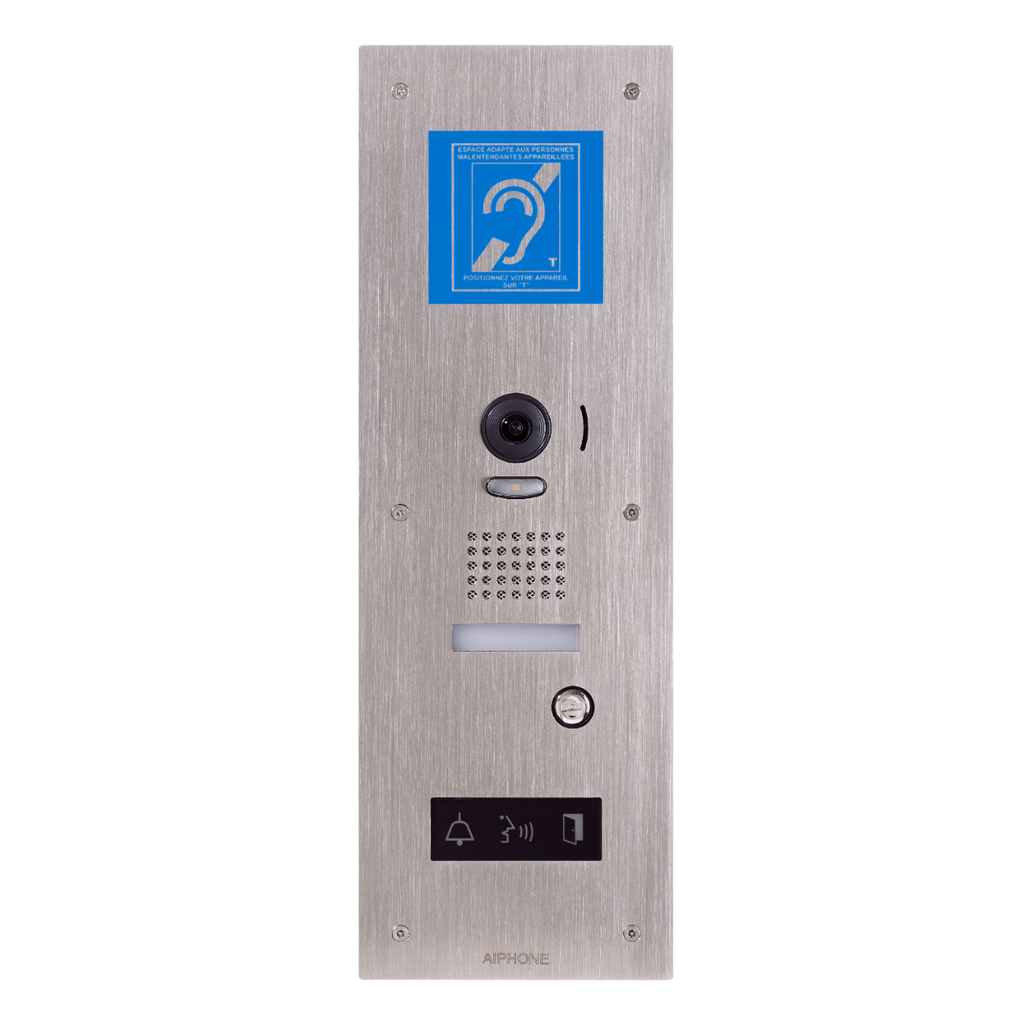 Platine vidéo inox BM encastrée avec synthèse vocale pictos lumineux (JPDVFLBM)