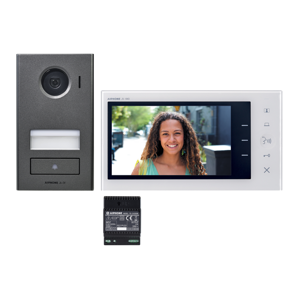 Kit vidéo 1 bouton + LCD 7" 2 fils intégral saillie-mémoire d'images (JVS1V)