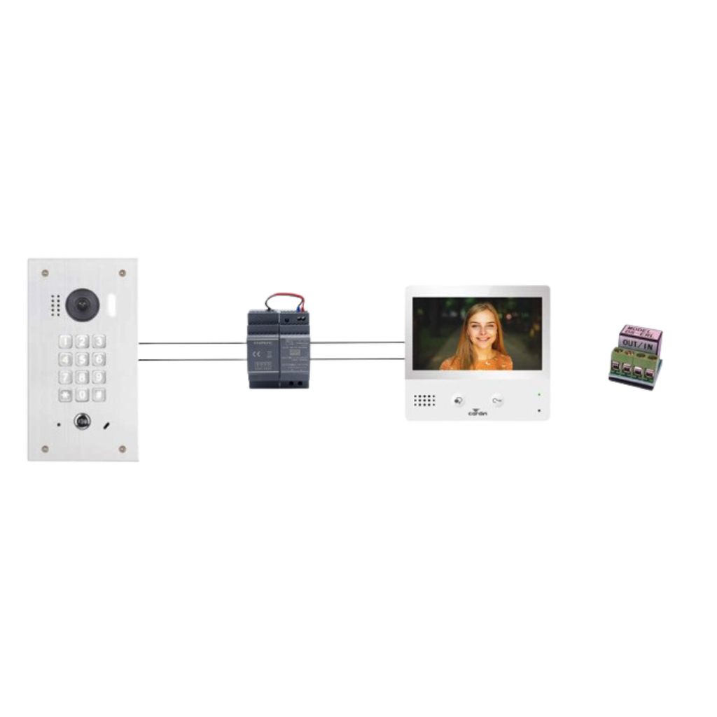 kit Videophone Inox clavier TM encastré moniteur 7'' mémoire et wifi (KIT-VIDEON4)