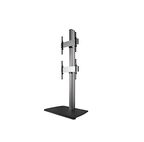 SYSTEM X - DUAL STACK FLAT SCREEN FLOOR STAND (VESA 600 X 400) - 1.8M