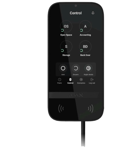 Ajax Superior KeyPad TouchScreen Fibra ASP black дротова сенсорна клавіатура