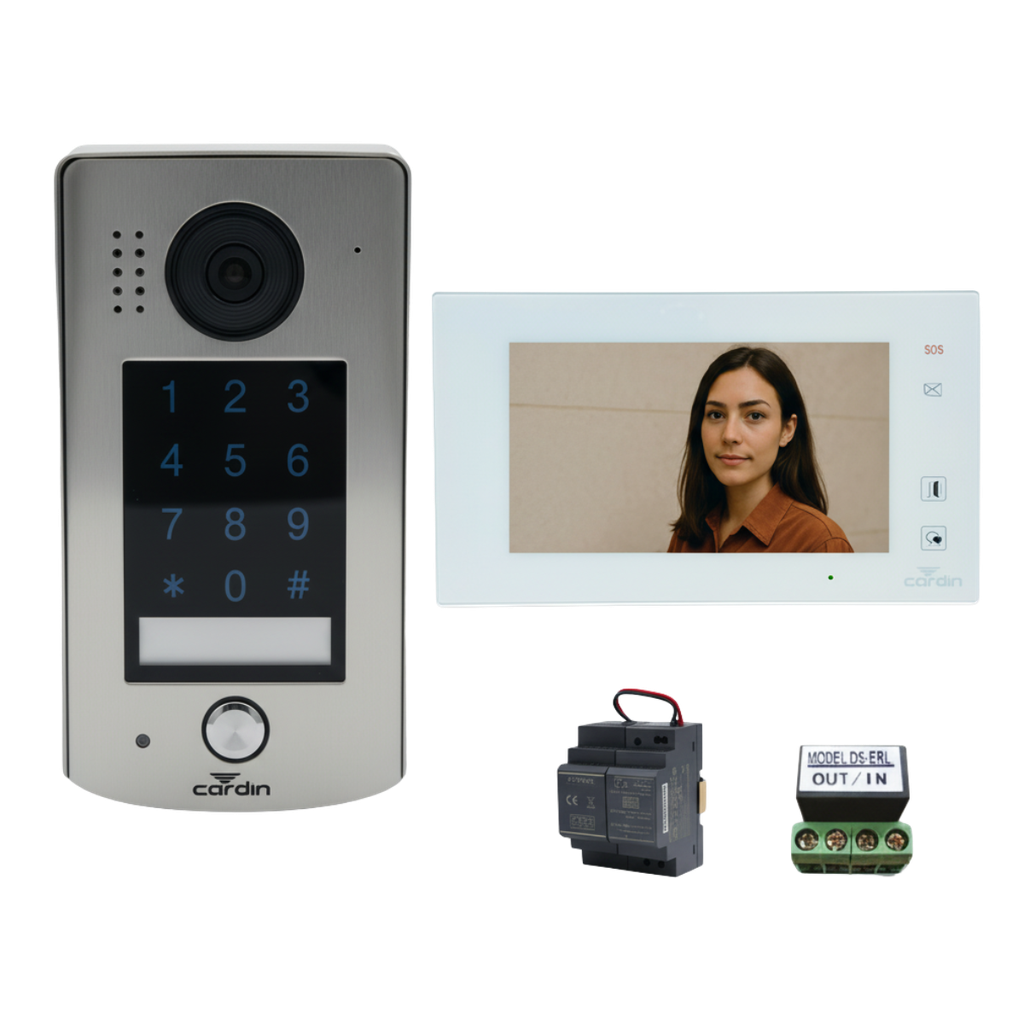 KIT COMPLET ZAMAC AVEC MONITEUR 7” WIFI A MEMOIRE pour appel sur SMARTPHONE - 300m max (KIT-VIDEOB5) (copier)