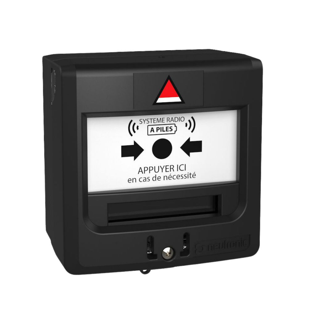 Boitier Menace (BM) noir à piles Radio Adressable Connecté