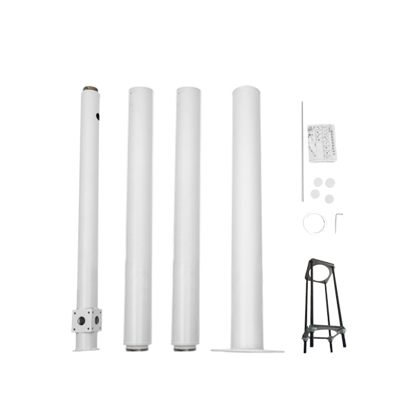 POTEAU BASCULABLE DE 6 MÈTRES POUR L'INSTALLATION DE CAMÉRAS BLANC