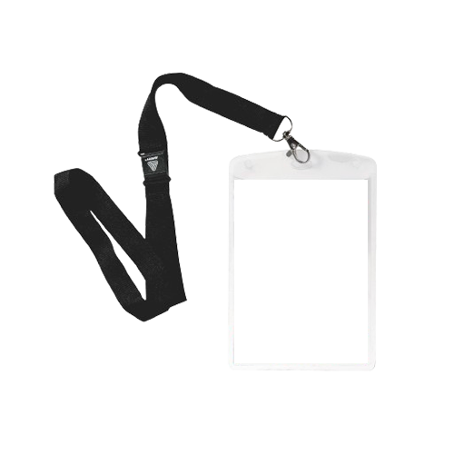 Porte badge rigide avec zip tour de cou Par lot de 10 