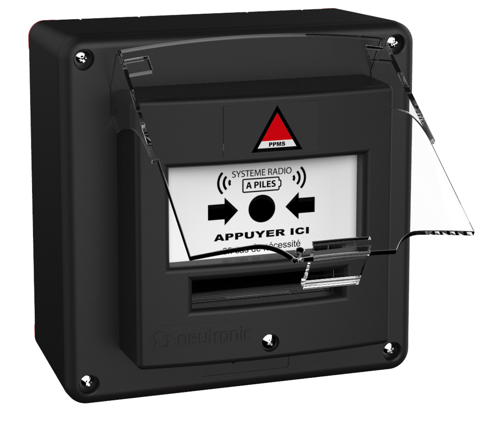 Boitier Menace (BM) noir étanche à piles Radio + Capot