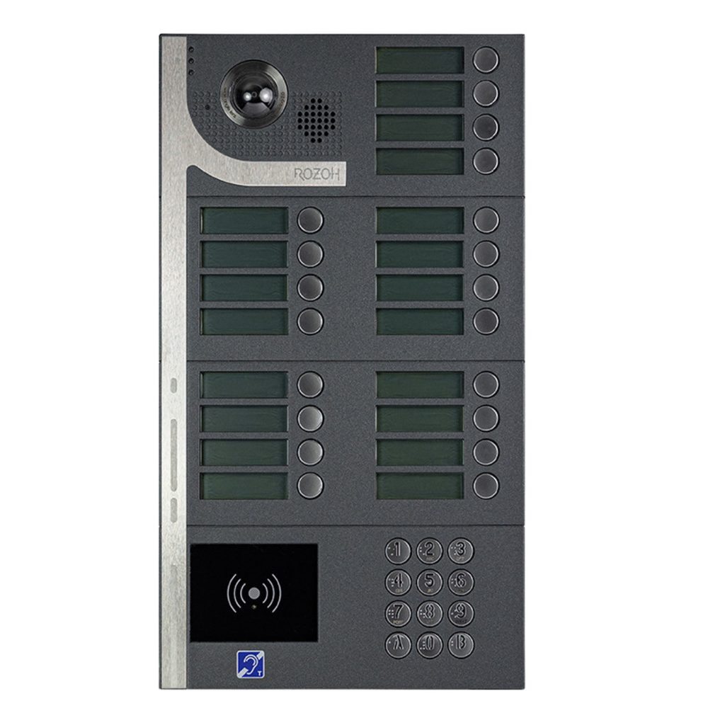 Interphone Vidéo 20 boutons avec clavier codé + lecteur de badges mains-libres 