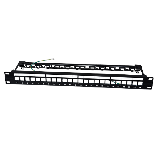 Panneau pour baie 19" 24 modules - prévoir module BNC ou RJ45 ou F (PANNEAU-19P)