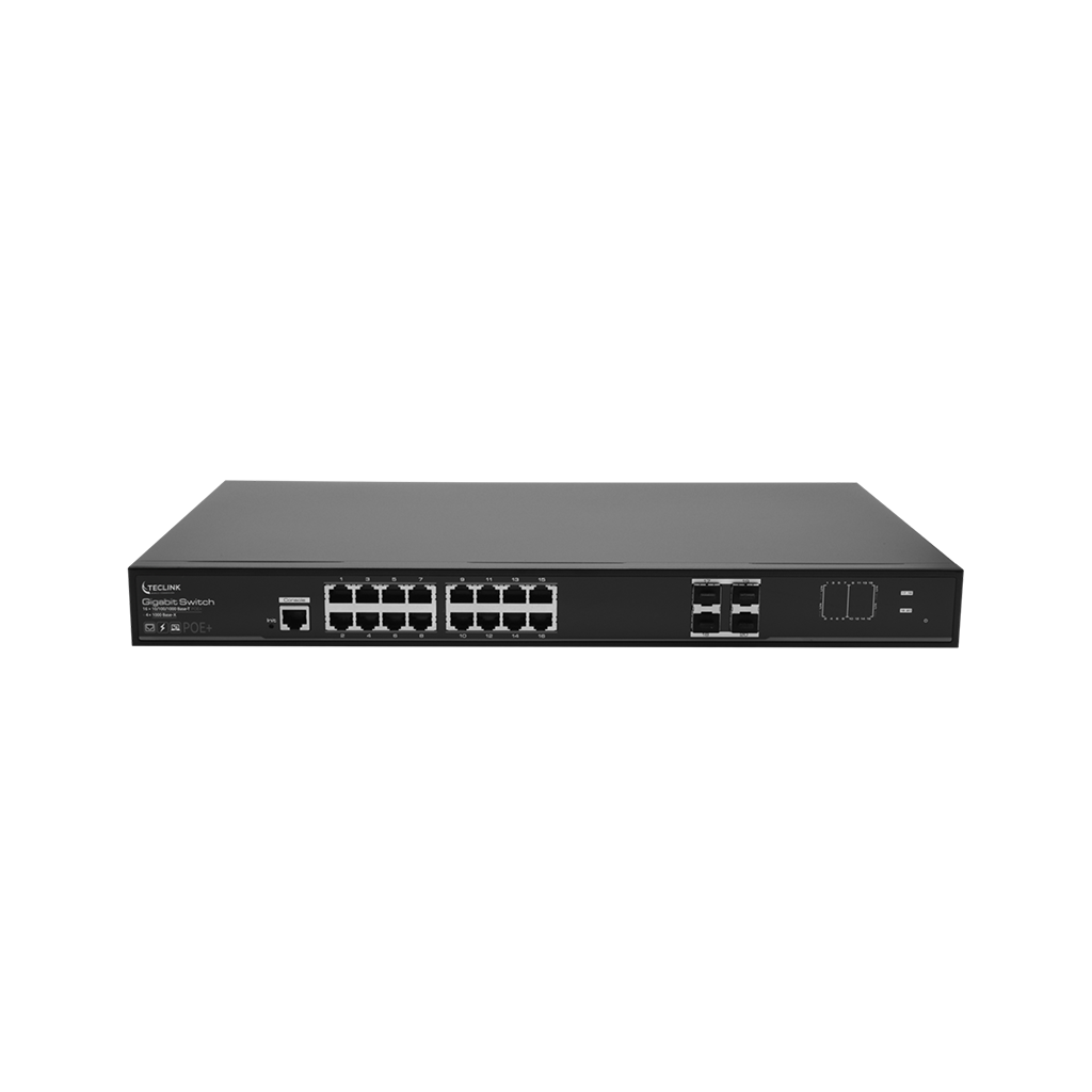 16 Ports Gigabit PoE L2 Managed POE Switch 230W