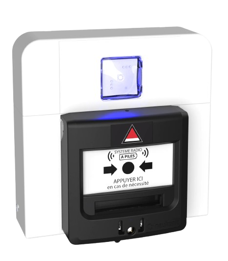 Diffuseur Lumineux à Déclenchement Manuel à piles Radio Alarme Menace  (NEU-TT5DML-RF3)