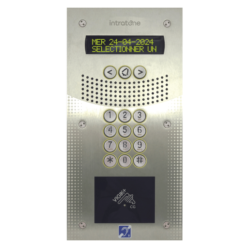 [02-0184-PLUS] Pack 200noms inox V4, Vigik mains libres + centrale 1 porte (02-0184-PLUS)