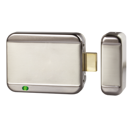 [1EGL700] Serrure électrique applique 6000 N à émission 12-24V DC plaque nue (1EGL700)