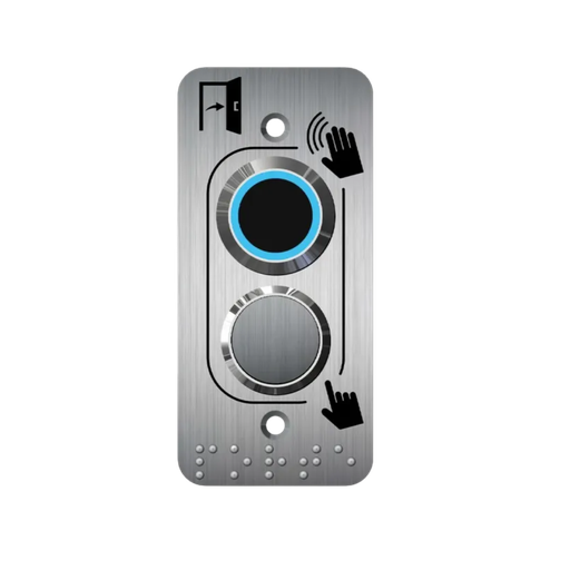 [IRS19BPMRP102] Bouton poussoir + Capteur infrarouge PMR, Ø 19 mm, sans contact sur plaque étroite, 12 à 24