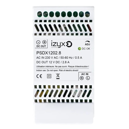 [PSDX1202.8] Alimentation 12Vdc Rail Din 2.8A 3 modules (PSDX1202.8P)