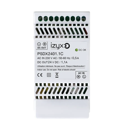 [PSDX2401.1C] Alimentation chargeur rail DIN 3M 230V AC / 24V DC (27,6V) / 1,1A (PSDX2401.1C)