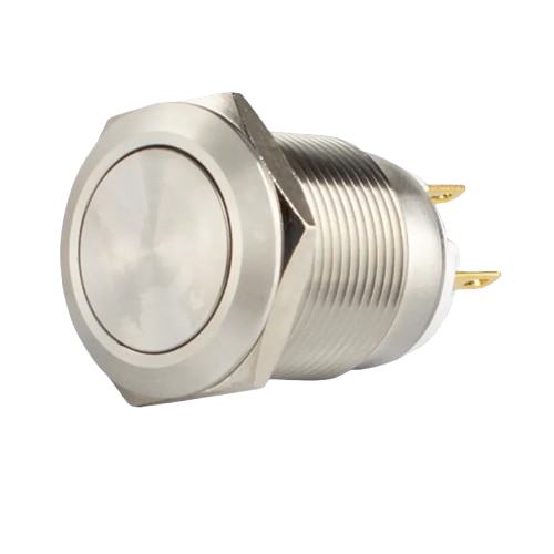 [SS19C] Bouton poussoir acier inox d= 19 mm Contact NO+NC (C) (SS19C)