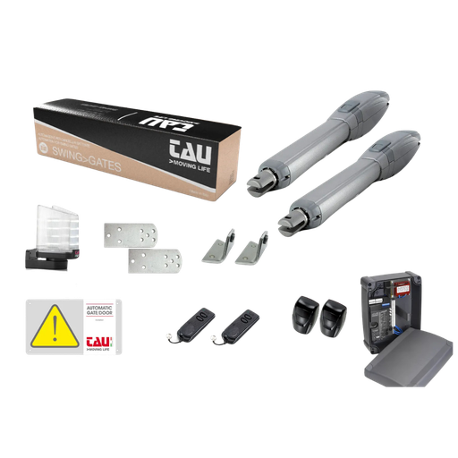 [K-KARM250L2] Kit 2 vérins 230V+centrale+2émetteurs+flash+cellules-2x4m max (KITARM250)