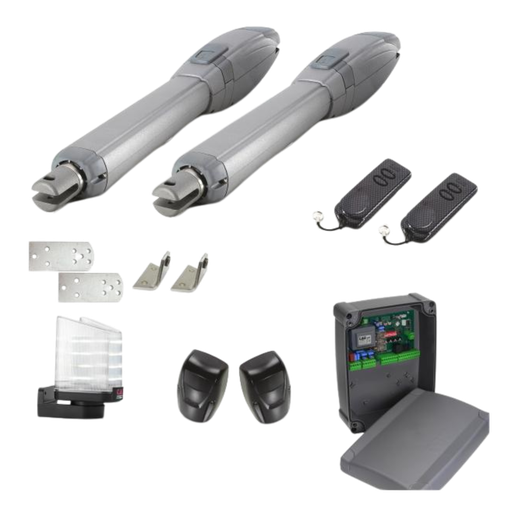 [K-KARM270L2] Kit 2 vérins 230V+centrale+2émetteurs+flash+cellules-2x5m max (KITARM270)