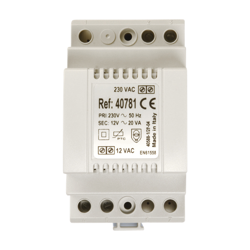 [100086] Transformateur  220V / 12Vac / 1,5A pour gâches (40781)