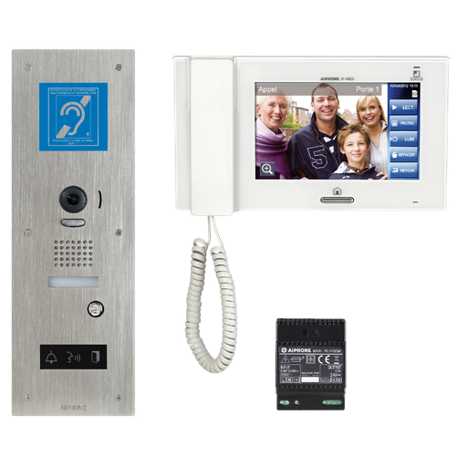 [130341] Kit vidéo accessibilité avec platine inox encastrée avec boucle magné (JPS4AEDFLBM)