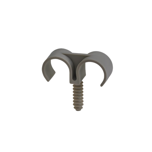 [TLAP20D] DOUBLE ACCROCHE TUBE IRO 20MM SIMPLE GRISE