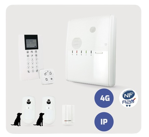 [AG-KITV5/IP4G/2PC] Kit AGILITY-IP4G - clavier Panda - 1 Contact magnétique- 1 PIRCAM