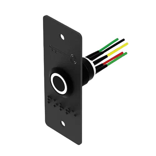 [PB19VB_6FBE-N] Bouton poussoir noir INOX 19 mm vert/blanc NO+NC + PBP19_4-N