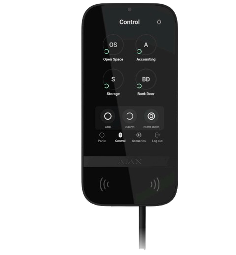[143607.226.BL1] Ajax Superior KeyPad TouchScreen Fibra ASP black дротова сенсорна клавіатура