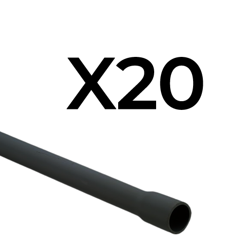 [TLTI25N3M] CARTON DE TUBES IRO PVC 3M NOIR DIAMETRE 25