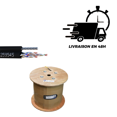 [259545-W5] CABLE RESEAU U/FTP CAT6A EXTERIEUR AUTOPORTE 100M