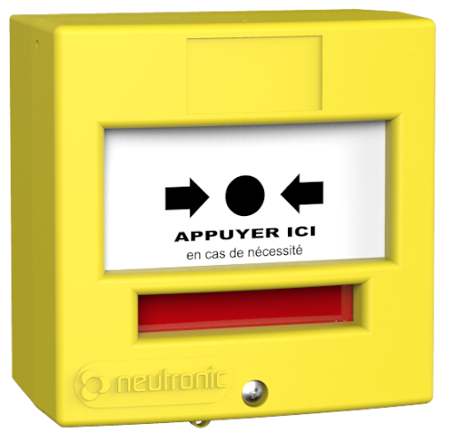 [4710J1C] DM 1 CONTACT "APPUYER ICI" JAUNE AVEC CAPOT  (NEU-4710J1C)