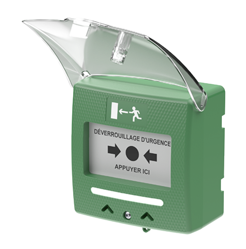 [SHOKV4FR] DECLENCHEUR MANUEL VERT 2 CONTACTS AVEC BUZZER ET LED (copier)