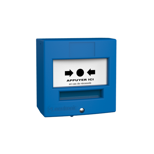 [5711C1C] DM 2 contacts en saillie ou encastrable BLEU "APPUYER ICI" + CAPOT  (NEU-5711C1C)