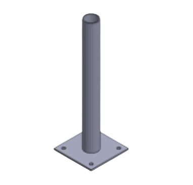 [30551001] Poteau de fixation Captive (ø50mm) pour haut de mur ou toiture - 0m45