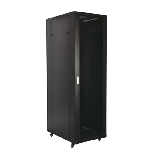 [BAI2766CN] Baie 19'' 27U 600x800 porte vitrée noire montée (copier)
