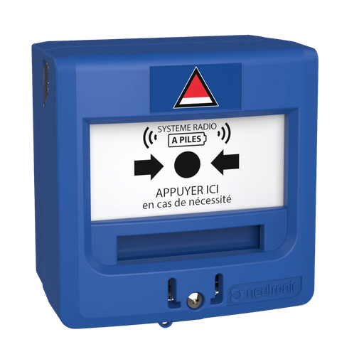 [5710C1C-RF3] Déclencheur Manuel (DM) bleu à piles Radio (pour 2ème son) + Capot